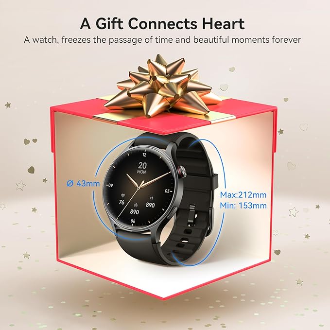 aeac Smart Watch for Men Women, AMOLED Ultra-Clear Screen Fitness Trackers with Heart Rate/Sleep/SpO2 Monitor, Smartwatch for iPhone/Samsung/Android, 110+ Sport Modes Waterproof Reloj Inteligente