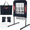 9 Hole Pitching Net with Strike Zone, Baseball Pitching Target, Softball Pitching Net, Portable Pitcher Training Equipment Height Adjustable