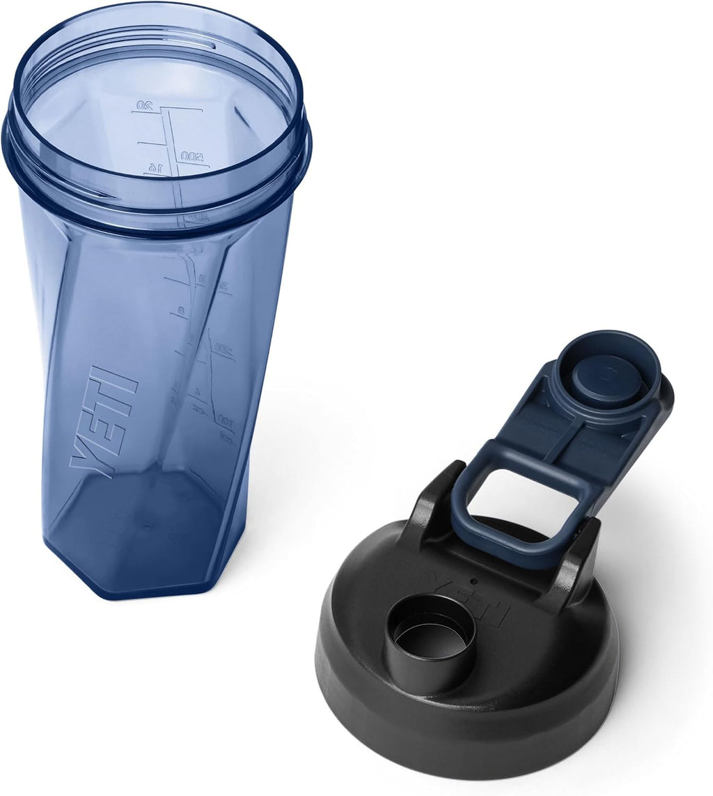 YETI Yonder Helimix Vortex Blender Shaker Bottle Holds up to 27oz | No Blending Ball or Whisk | USA Made | Portable Pre Workout Whey Protein Drink Shaker Cup | Dishwasher Safe, Navy