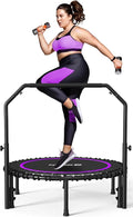 BCAN 40"/48" Rebounder Trampoline for Adult, 450/550LBS Fitness Trampoline with Bungees, Adjustable Handle, Stable & Quiet, Indoor Outdoor, Whole-Body Workout & Relaxation at Home for Women/Men