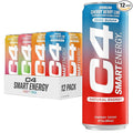 Cellucor C4 Smart Energy Drinks Variety Pack, Sugar Free Performance Fuel & Nootropic Brain Booster, Coffee Substitute or Alternative, 4 Flavor Tropical Oasis Variety 12 Pack