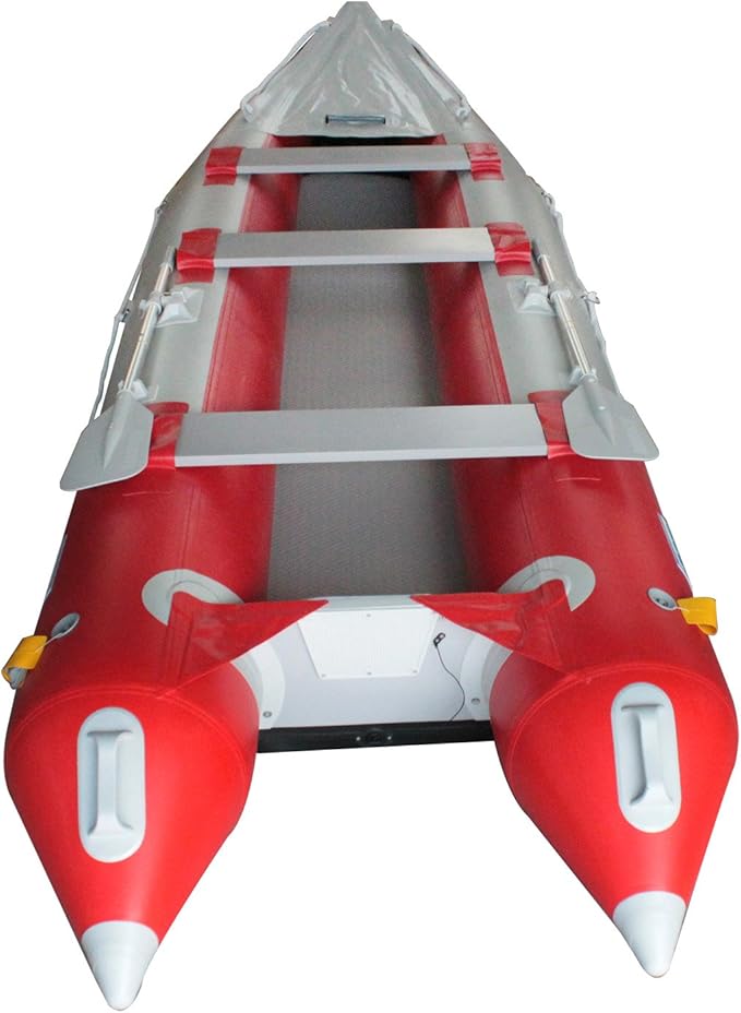 BRIS 14.1 FT Inflatable Kayak Fishing Tender Inflatable Poonton Boat with Air Floor