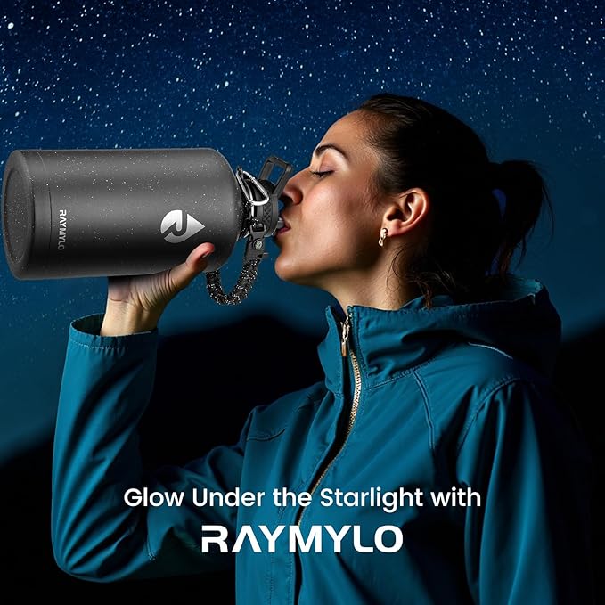 128oz Insulated Water Bottle, Triple Wall Vacuum Stainless Steel Water Bottles - Keeps Cold 48H, Reusable One Gallon Flask Jug for Gym, Sports, Camping, Hiking,Travel, Black Speckled