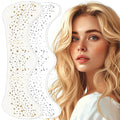 Glitter Freckles Face Tattoo, 2pcs Gold Sparkle Freckle Tattoo and 2pcs Silver Glitter Freckle,Makeup Patches, Face Glitter Speckles