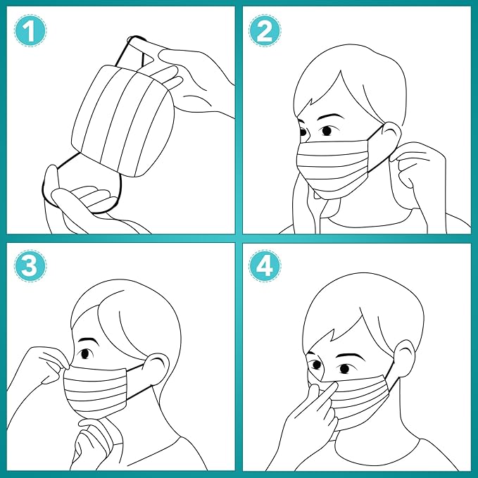 50PCS Disposable Face Masks, Black Masks, 3 Layer Protection Black Disposable Face Masks