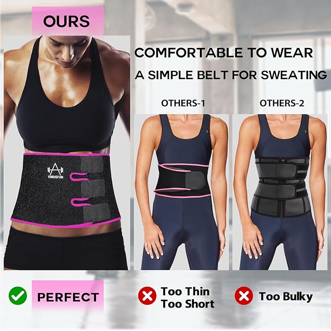 Waist Trimmer Belt Men Sweat Band Stomach Wrap, Waist Trainer for Women Workout
