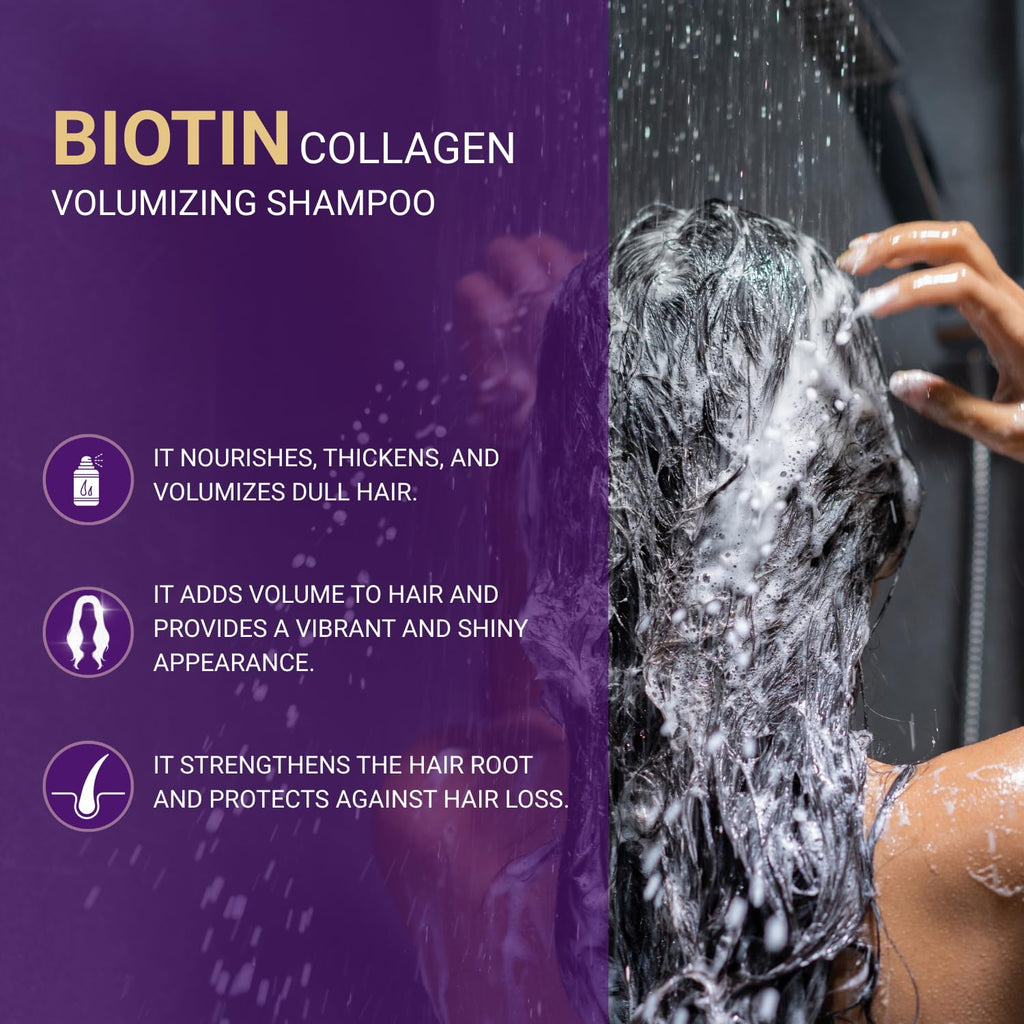 Bioxcin Biotin Supplement and Shampoo Set - 5000mcg Biotin, Zinc for Hair Growth & Health