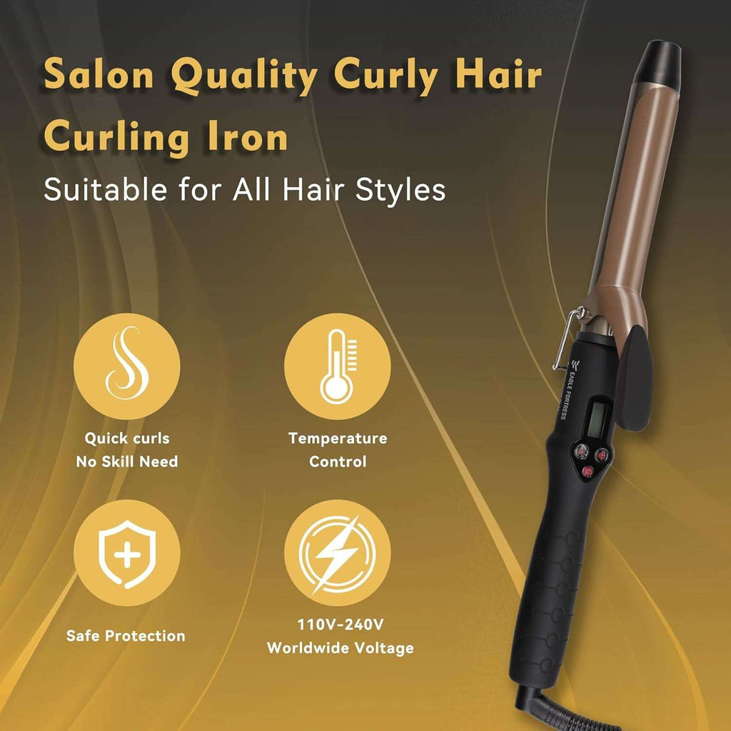 Eagle Fortress 1" Ceramic Curling Iron - Curling Wand JPA010