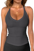 iGENJUN Workout Tops for Women Racerback Basic Tank Summer 2025 Camisole V Neck Slim Fit Ribbed Sleeveless