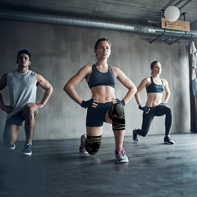 Copper Knee Braces with Strap for Knee Pain Women and Men(2 Pack), Knee Compression Sleeve for Arthritis, ACL, Meniscus Tear, Joint Pain Relief, Knee Support for Working, Running, Weightlifting(4XL)