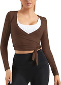 Women Tie Front Shrug Long Sleeve Bolero Cardigan Lightweight Casual Tops