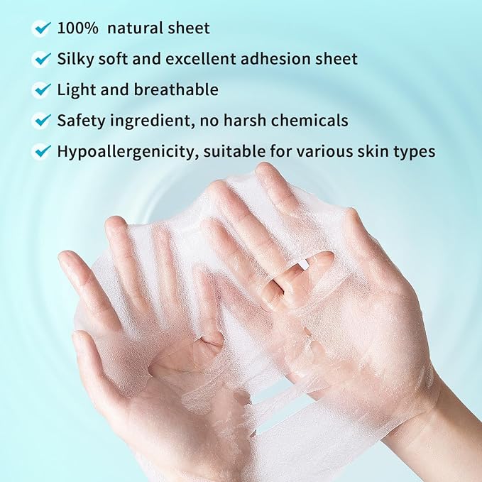 12 Pack Sheet Face Masks Skincare (Collagen, Hyaluronic acid, Snail, Retinol, Vitamin C, Niacinamide) Collagen Face Mask Hydrating Face Masks for Women Skin Care, Moisturizing, Brightening, Anti-Aging
