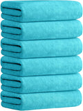 JML Bath Towels, Microfiber Bath Towel Set 6 Pack 30" x 60", Soft Absorbent Microfiber Bathroom Towels for Body, Adult, Aquamarine
