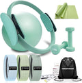 Pilates Ring Set 9 PCS, Magic Circle Yoga Ring, Pilates Ball, 2.2lb *2 Dumbbells, Resistance Bands, Tape Measure, Pilates Weight Kit Equipment Accessories for Home Workouts Fitness Yoga