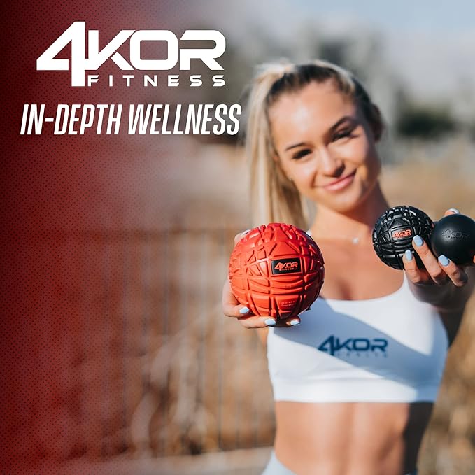 4KOR Massage Balls for Trigger Point Therapy - Myofascial Release Ball - Muscle Relief for Back, Neck, Shoulder, Foot Pain - Fitness Massage Balls for Mobility - Deep Tissue Release Ball