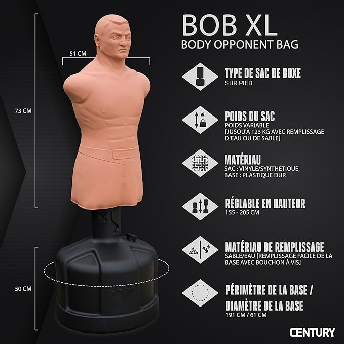 Century BOB XL Punching Bags - Freestanding Boxing Dummy for Adults & Martial Arts Kickboxing Training