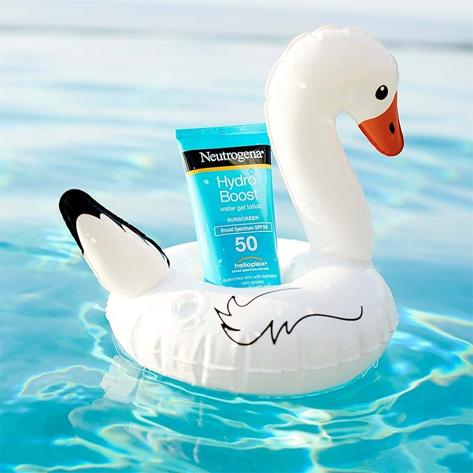Neutrogena Hydro Boost Moisturizing Water Gel Sunscreen Lotion with Broad Spectrum SPF 50, Water-Resistant & Non-Greasy Hydrating Sunscreen Lotion, Oil-Free, 3 fl. oz, 3 Pack