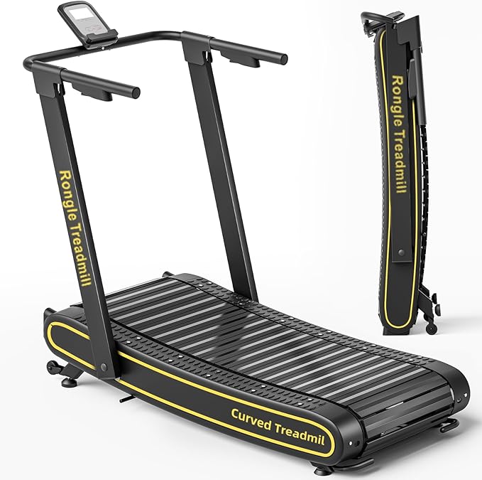 Curved Treadmill, Curved Treadmills Home, Non-Electric Motorized Treadmill-300 LBS Capacity，No Assembly Required Self-Generated Curved Treadmill Exercise Treadmills
