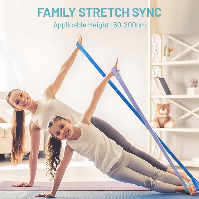 Slim Panda Stretch Strap, Dance Stretch Bands Flexibility, Elastic Yoga Stretching Strap with 9 Loops for Physical Therapy, Pilates, Yoga, Ballet, Gymnastics Stretching Bands for Exercise