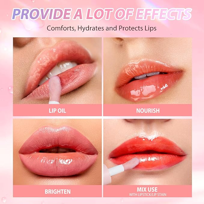 LANGMANNI Moisturizing Lip Oil,No-Sticky Lip Gloss Lip Balm Lip Care,Fruit Flavoured Lip Oil For Dry Lip's Moisturizing Hydrating And Nourishing ((Chocolate+Coco))