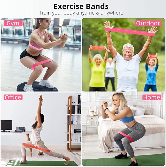 Resistance Bands for Working Out, Elastic Exercice Loop Bands for Physical Therapy, Yoga Starter Set of Stretch Bands for Booty Legs, Pilates Flexbands