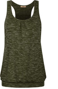 Miusey Womens Sleeveless Round Neck Loose Fit Racerback Yoga Tank Top