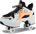 Roller Skate Shoes for Women Four Rounds Children's Roller Skates Shoes That Turn into Rollerskates Sneakers Outdoor Light Shoes with Wheels for Girls/Boys
