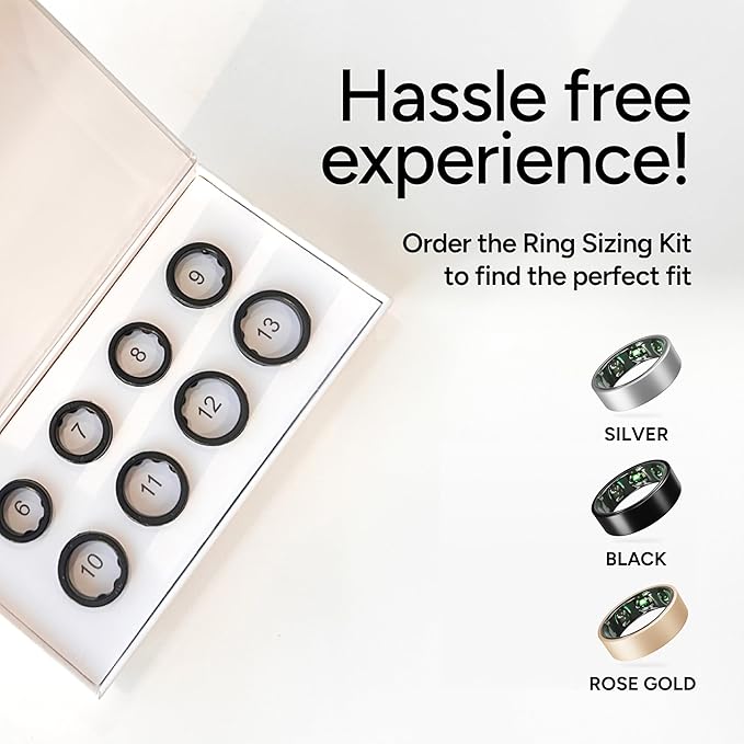 Gabit Smart Ring | Sleep, Fitness, Nutrition, Stress | Calorie Tracker, AI Health Coach, 30+ Workout Modes, VO2 Max | Buy Sizing Kit First | Health Tracker for Women & Men | Titanium, Rose Gold 13
