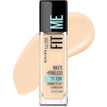 Maybelline Fit Me Matte + Poreless Liquid Oil-Free Foundation Makeup, Light Beige, 1 Count (Packaging May Vary)