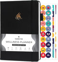 Clever Fox Wellness Planner - Weekly & Daily Health and Wellness Log, Food Journal & Meal Planner Diary for Calorie Counting, Notebook for Medical Condition Tracking, A5-Sized - Black