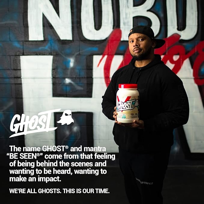 GHOST Whey Protein Powder, Marshmallow Cereal Milk - 2LB, 25G of Protein - Whey Protein Blend - ­Post Workout Fitness & Nutrition Shakes, Smoothies, Baking & Cooking - Soy & Gluten-Free