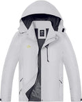 TEZO Mens Rain Jacket Waterproof with Hooded Hiking Coat Lightweight Windbreaker