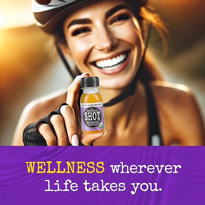 The Twisted Shot | Organic Apple Cider Vinegar Wellness Shots with Ginger, Turmeric, Honey, Cinnamon and Cayenne | Digestion, Immunity and Gut Health Support | Ready to Drink | 6, 2 oz Mini Bottles