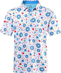 DEOLAX Mens Polo Shirts Fashion Print Mens Golf Shirt Dry Fit Mens Golf Polo Short Sleeve Quick Dry Funny Golf Shirt for Men