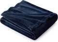 Bedsure Navy Blue Throw Blanket for Couch - 300GSM Soft Cozy Fleece Blankets for Home Decor Gifts, 50x60 Inches