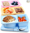portion control containers, 3 pcs Double Set reusable food Containers. Silicone Weight loss meal box Meal Prep & On-the-Go [work, gym]