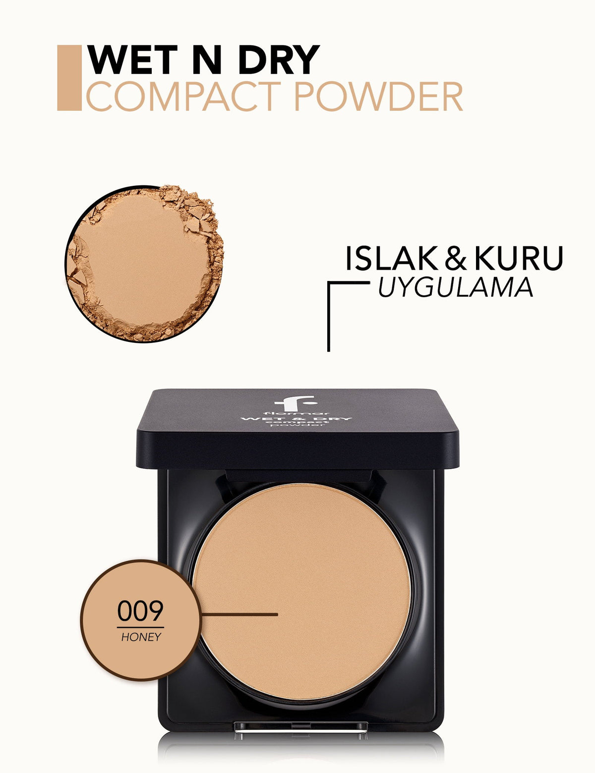 Flormar Wet & Dry Compact Powder Matte Finish Creamy Texture 10g