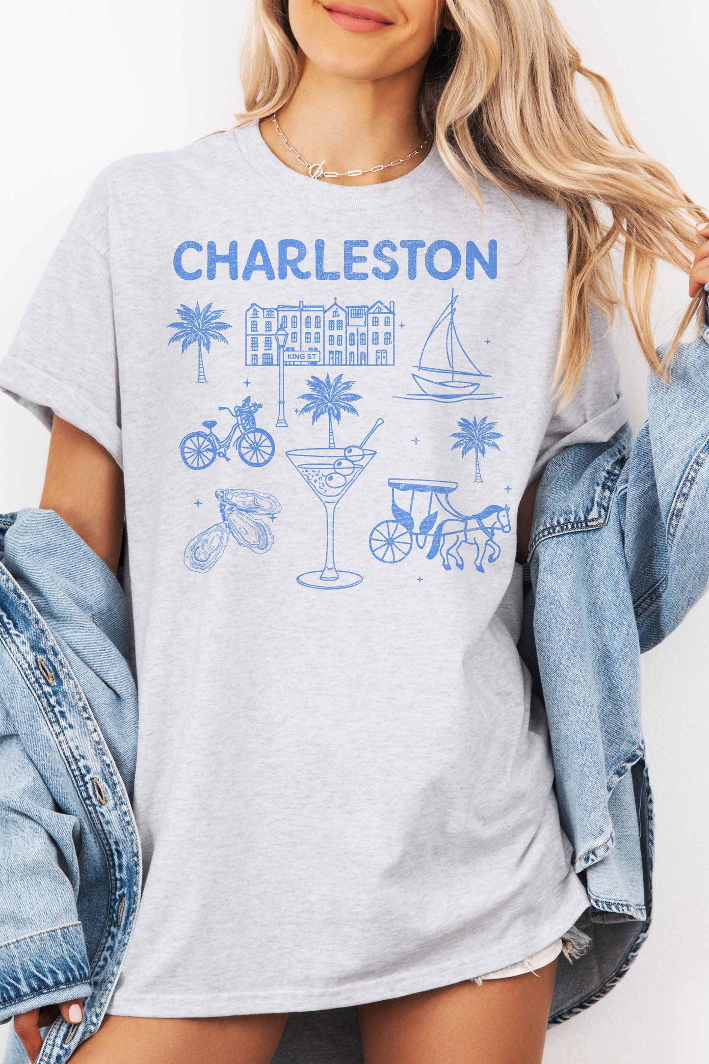 GOOD DAY STREET - CHARLESTON OVERSIZED TEE: WHITE / M/L