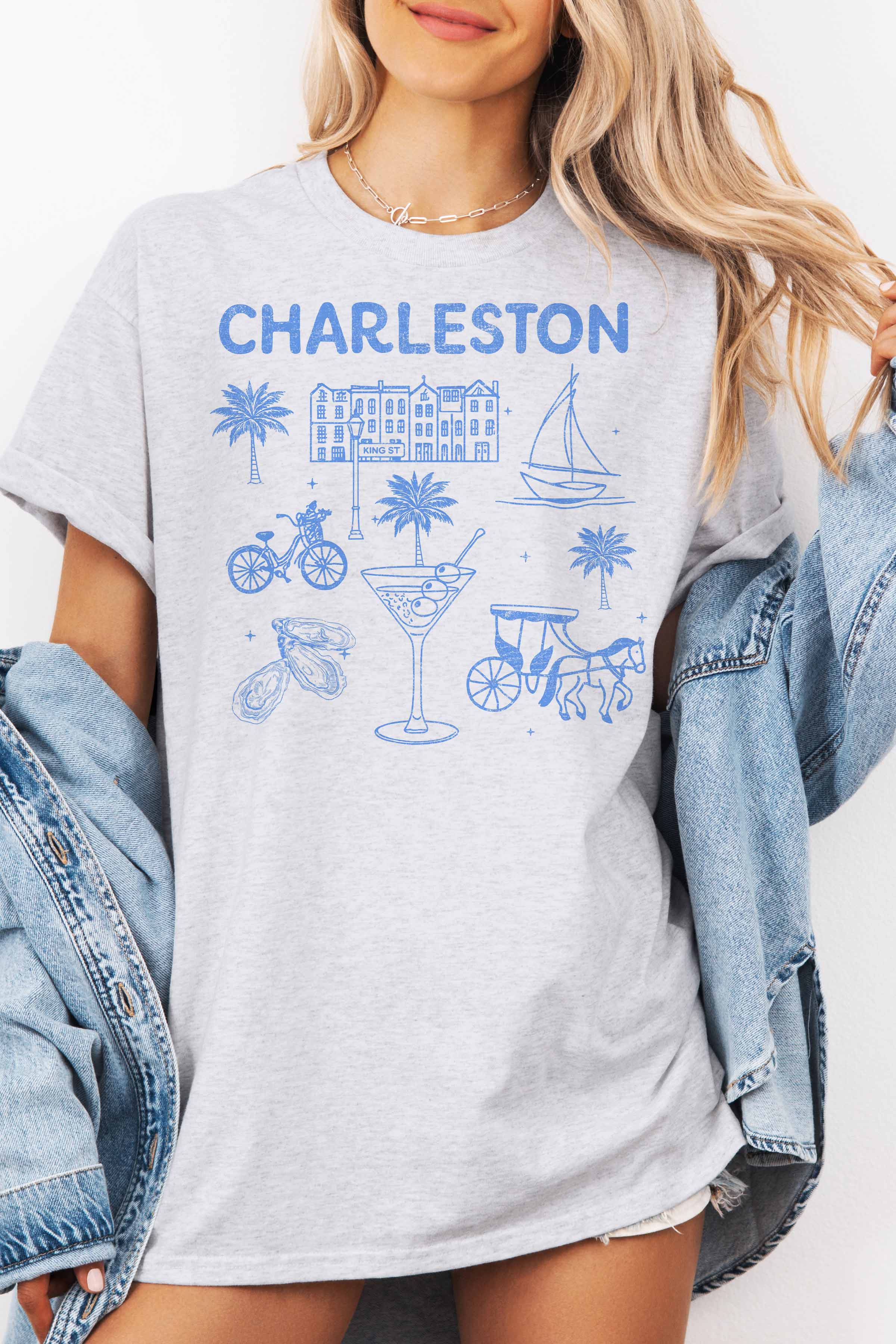 GOOD DAY STREET - CHARLESTON OVERSIZED TEE: ASH / M/L