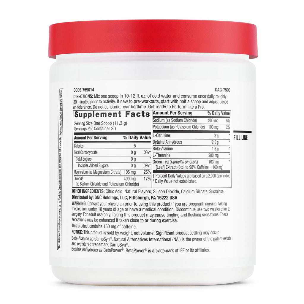 GNC Pro Performance Pre-Workout, Tropical Fruit Punch, 30 Servings
