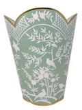 The Enchanted Home - Celadon & White Wastepaper Basket