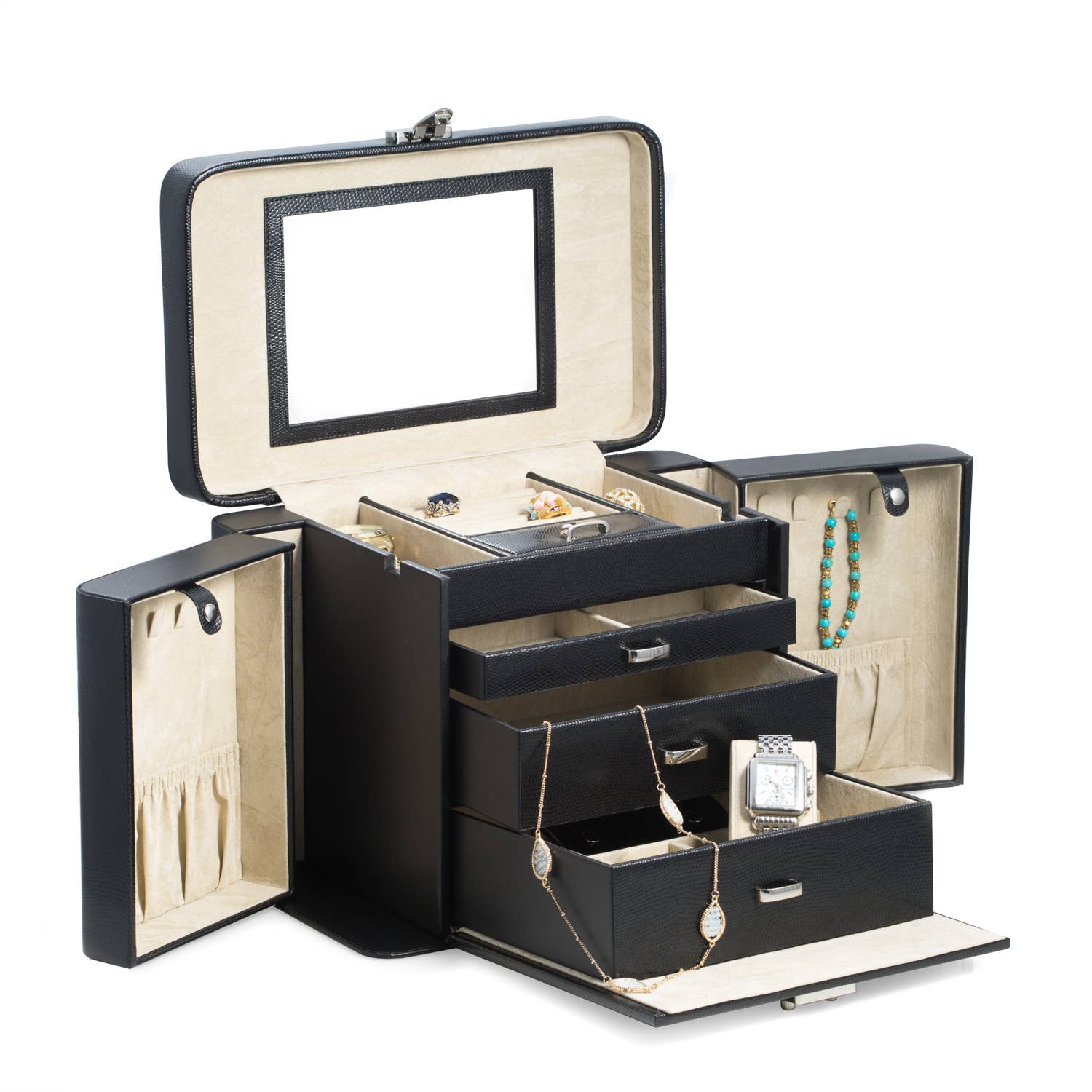 BeyBerk International - 4 Level Jewelry Case: Red