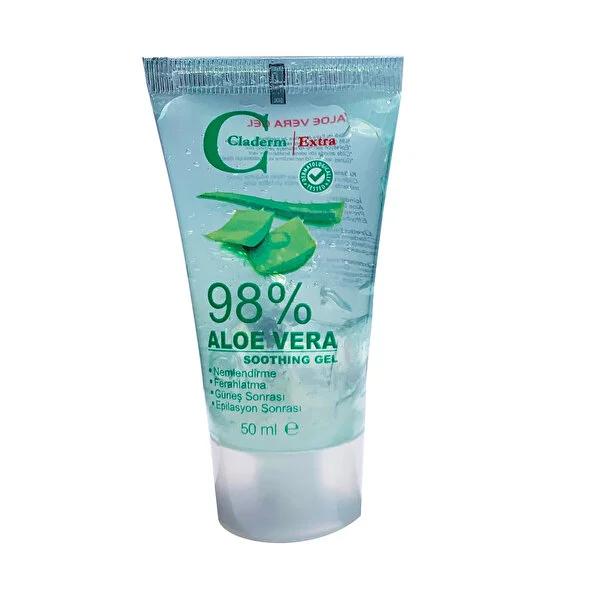 Claderm Aloe Vera Jel - Natural Soothing & Moisturizing Gel for Post-Sun Care & Epilation Relief - 50ml Travel Size