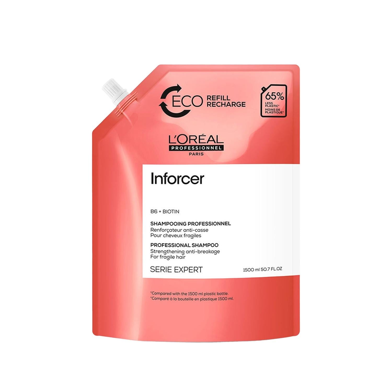 Loreal Professionnel Inforcer Shampoo: Anti Breakage, Strengthening & Repair for Damaged Hair - 1500ml Professional Salon Quality