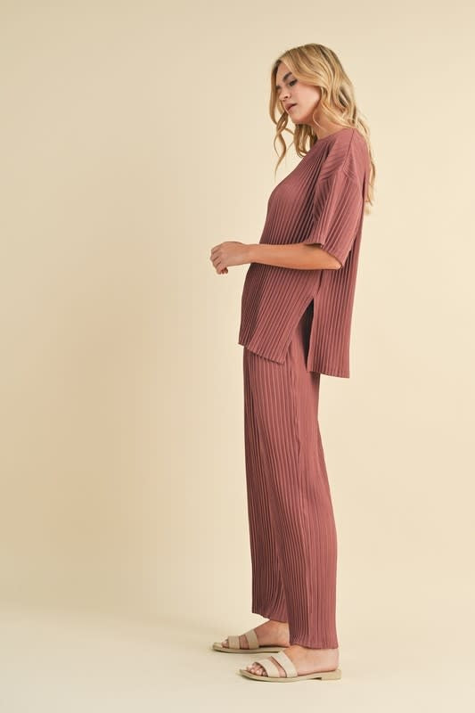 Pleated Elastic Waist Pants - Sienna