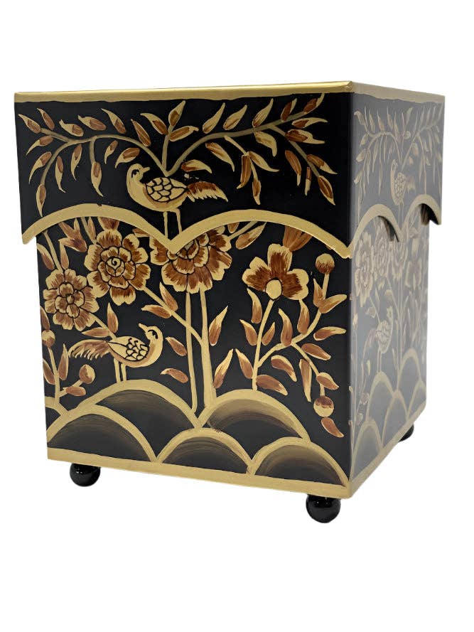 The Enchanted Home - Black & Gold Pheasant Tissue Holder