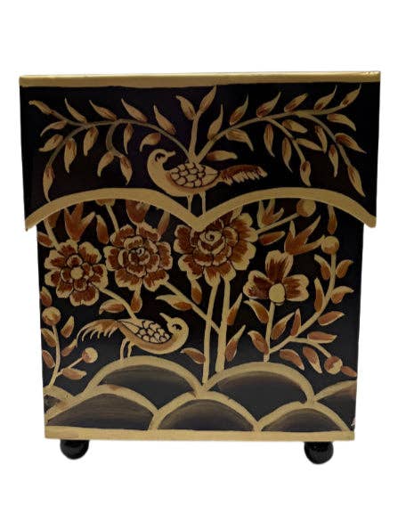 The Enchanted Home - Black & Gold Pheasant Tissue Holder