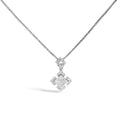 10K White Gold 1/5 Cttw Diamond Geometric Design Pendant Necklace