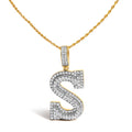 Men's 10K Yellow Gold 1 5/8 Cttw Letter S Initial Pendant Necklace