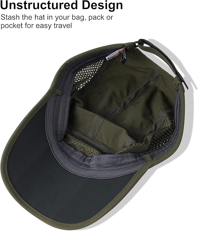 GADIEMKENSD Mens Folding Outdoor Hat Long Brim UPF 50+ Sun Protection